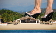 giantess crush collage feet beach water buildings sand mountains platforms pedicure trees resort giantess_feet
