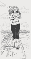 crush mega monochrome barefoot highway vehicles clouds sky jogging countryside theborrowergts
