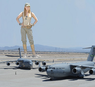 giantess collage military wonderslug boots airplane airport baseball_cap ali_larter flyer_outfit tarmac