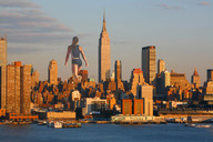 giantess collage city mega butt destruction brunette wonderslug ponytail shorts walking skyscraper sky sunset new_york_city empire_state_building waterfront behind_view allison_stokke