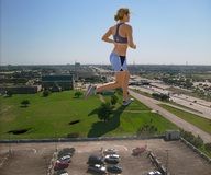 giantess collage blonde wonderslug running grass foot_print streets vehicles sneakers jogging doutzen_kroes