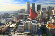 giantess collage city mega blonde buildings wonderslug supergirl skyscraper cape super_heroine dc_comics bare_legs