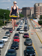 giantess collage city blonde buildings wonderslug dress walking sunglasses streets vehicles paris_hilton taxi