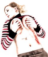 breasts crush blood breast_crush shrunken_men stomach shrunken_people shrunken_woman nipple_play smeared