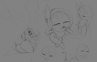 giantess pokemon vore furry monochrome sketch inside_mouth swallowed meloetta theboogie