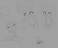 giantess pokemon vore furry monochrome tongue sketch meloetta stuffed_belly man_in_jar theboogie