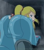 drawing giantess color butt crossover samus_aran camel_toe shrunken_men crawling zero_suit shrunken_man jora-bora zelos_wilder