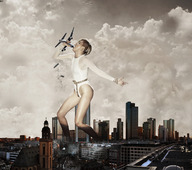 giantess collage city mega handheld airplane skyscraper clouds sky vehicle_vore m31 miley_cyrus