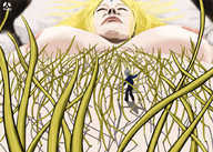drawing nipples micro nude sleeping blonde color large_breasts pubic_hair tsunade shrunken_men underboob unaware shrunken_man point_of_view commission pandoza lassic hair_forest