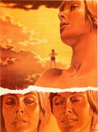 drawing gentle giantess blonde comic desert outdoors looking_at_viewer looking_into_distance cat_eyes looking_at_tiny