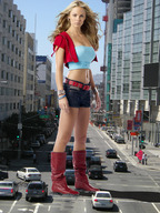 giantess collage blonde wonderslug boots belly streets vehicles looking_at_viewer between_buildings laura_vandervoort cracked_pavement