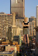 giantess collage city blonde destruction clothed high_heels traffic wonderslug skyscraper streets vehicles vehicle_crush between_buildings kristen_bell