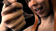 giantess vore red_hair shrunken_men spoon shrunken_man imminent_vore digital_render