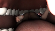 giantess feet tongue mouth shrunken_woman inside_mouth point_of_view digital_render