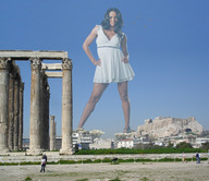 collage mega helicopter goddess wonderslug dress legs dark_skin sky greek_goddess ruins ciara