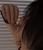 giantess vore mouth handheld brunette shrunken_woman imminent_vore digital_render