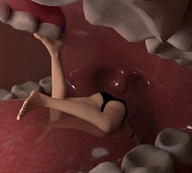 giantess vore tongue mouth shrunken_woman throat inside_mouth swallowed point_of_view digital_render