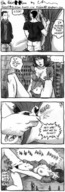 drawing giantess insertion blushing city comic monochrome handheld ripped_clothing thinhline