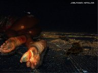 collage city mega destruction barefoot soles airplane jets foot_print dark_skin night city_lights downward_angle buenos_aires clazmin