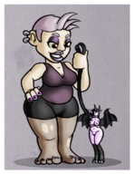 drawing slave pet succubus demoness shrunken_woman leash world_of_warcraft gnome matthew_the_mouse