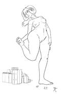 breasts crush nude pussy horns mega monochrome destruction small_men barefoot soles demoness running stuck_to_foot looking_at_tiny spokle