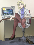 blonde shoes shrunken_men neon_genesis_evangelion naigo nylons shrunken_man stink computer inside_pantyhose ritsuko_akagi