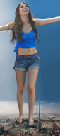 giantess collage feet city mega brunette sandals legs belly burj_khalifa skyscraper sky flip_flops victoria_justice kosmita