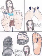 drawing barefoot soles domination in_shoe story shrunken_men shrunken_man between_toes pinned under_foot pedicure fairy_tail panels darkspeed7 cana