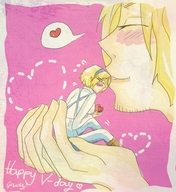 gentle blushing blonde giant male anime couple kiss heart hetalia yaoi