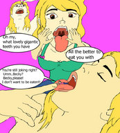 giantess vore blonde comic color tongue dangle point_of_view wilson86