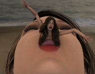 giantess vore tongue beach lips struggling digital_render vorebeast