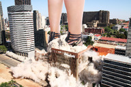 giantess collage city destruction buildings shoes wonderslug straps dust