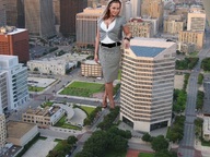 giantess collage city blonde clothed cleavage skirt buildings wonderslug standing emily_scott