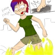 giantess city color destruction barefoot glasses foot_crush cigarette joethevenezuelan wanda