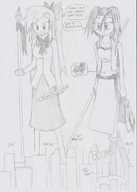 drawing giantess city mega monochrome destruction navel giantesses zoom nick01kang strolling
