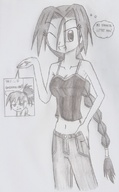 drawing giantess monochrome handheld between_fingers braid wink zoom nick01kang