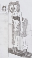giantess city monochrome shorts braid nick01kang looking_at_people
