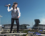 collage mega destruction clothed handheld brunette shorts bus airplane people vehicles smoke airport sky crowds zooey_deschanel ps3_has_no_games