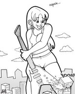 drawing giantess chief city anime guitar