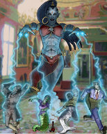 drawing color blue_hair magic genie mutants