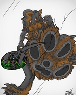 giantess micro furry anthro color red_eyes paws foot_crush glass soniclawyer cracked_glass