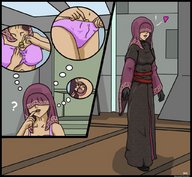 breasts drawing gentle comic color bed underwear thor66 star_wars shrunken_man knights_of_the_old_republic hood xentain sith kotor visas_marr