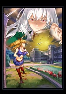 crush blonde large_breasts cheerleader shrunken_men pigtails school garden outdoors kazan_no_you