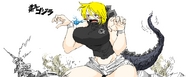 drawing giantess color destruction godzilla monster monster_girl bakugeki_no_g planet_(bakugeki_no_g)