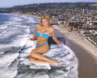 bikini giantess collage city mega blonde beach ocean wonderslug waves looking_at_viewer nell_mcandrew