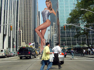 giantess collage city blonde high_heels wonderslug streets looking_at_viewer between_buildings katie_price