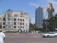 giantess collage clothed buildings brunette wonderslug streets sky street_view