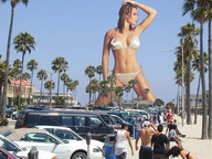 giantess collage swimsuit wonderslug kneeling people vehicles sky palm_trees nell_mcandrew
