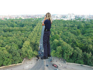 giantess collage blonde destruction clothed wonderslug streets outdoors trees vehicle_crush