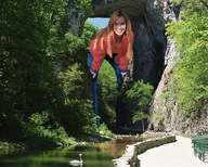 giantess collage blonde water wonderslug standing river britney_spears nature tunnel trees